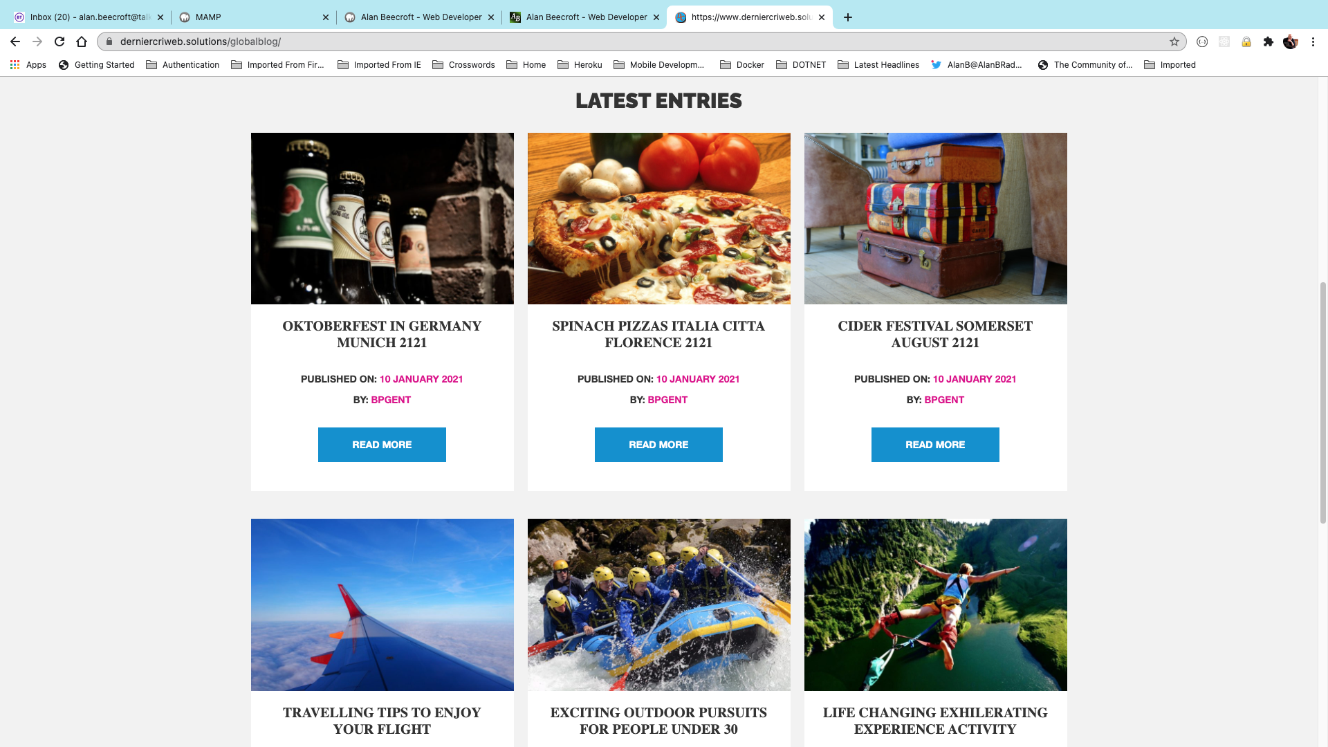 Custom Travel Blog Theme